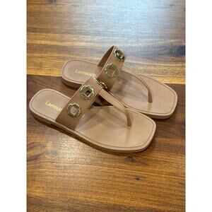 Larroude Milan Jelly Sandals Tan